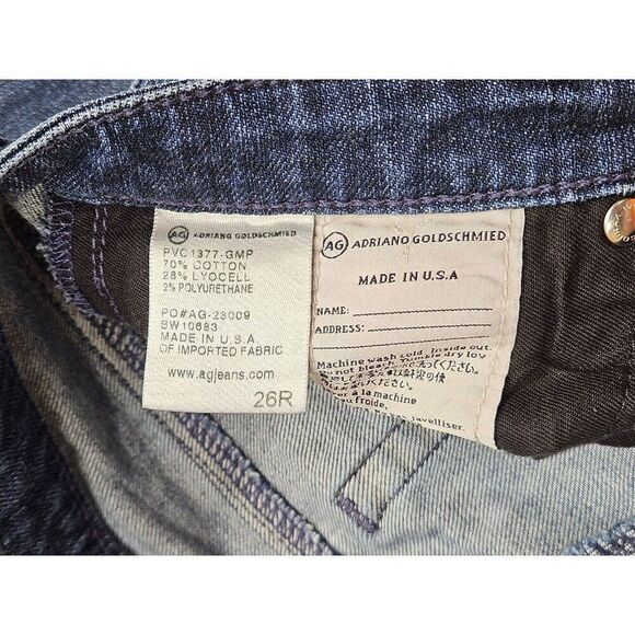 Adriano Goldschmied Womens Size 26 R Stevie Ankle Embroidered Denim Blue Jeans - Picture 5 of 11